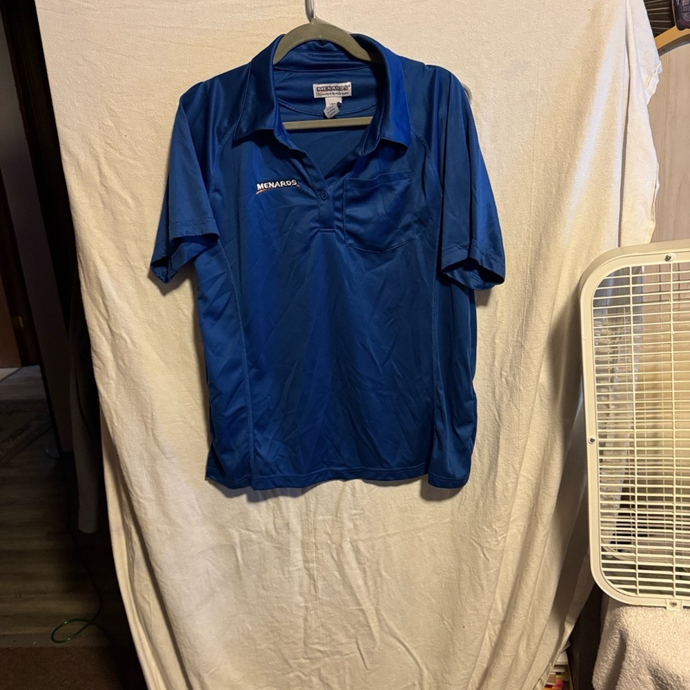 Menards Ladies Blue Polo Shirt